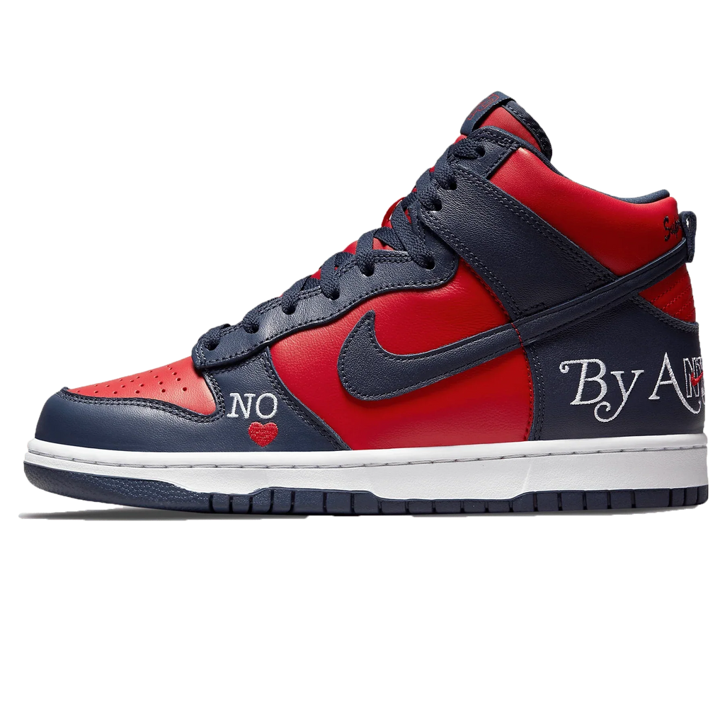 Nike SB x Supreme Dunk High 'By Any Means Navy Red'